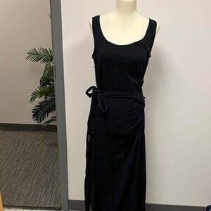 Vince Black Sleeveless Maxi with Wrap Tie